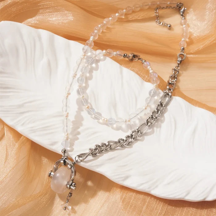 Cancer Moonstone & Pearl Necklace
