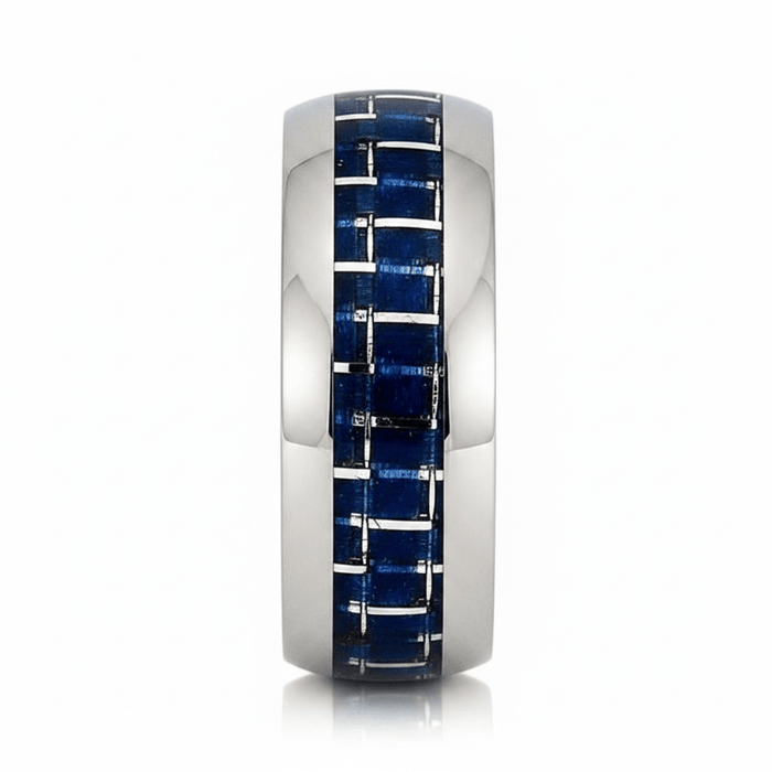 CARBON — angled view — men's tungsten carbide wedding ring | Aydins Jewelry