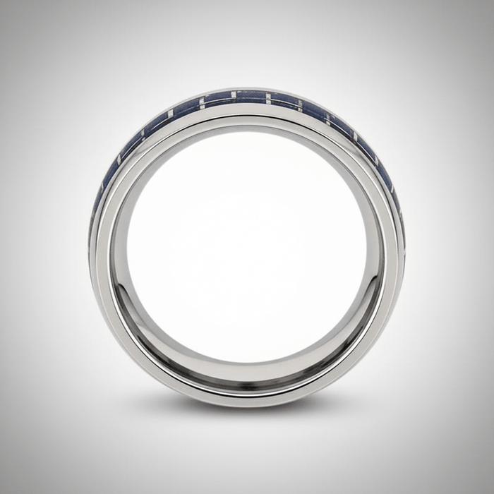 CARBON — alternate angle — men's tungsten carbide wedding ring | Aydins Jewelry