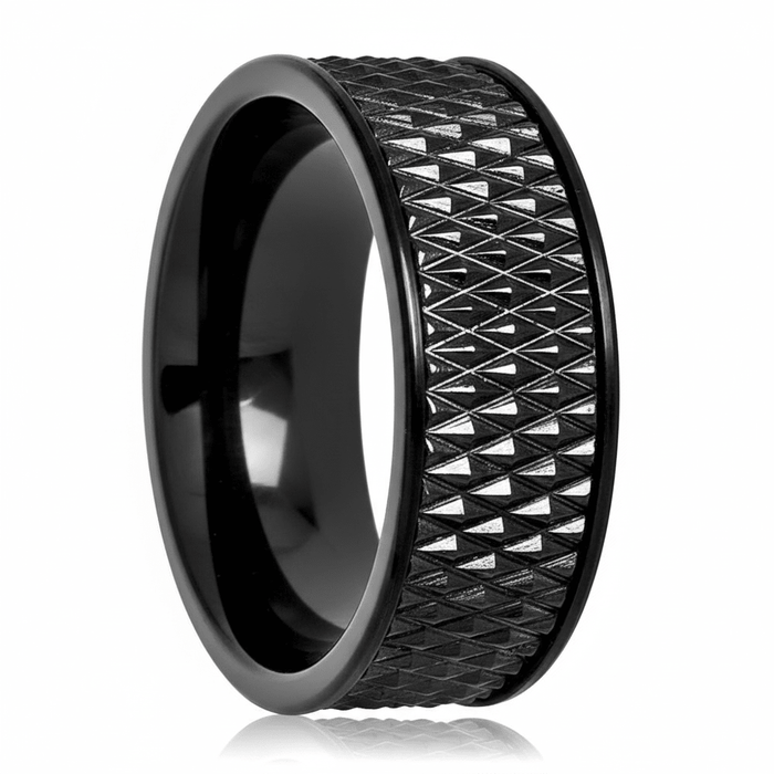 CASSIUS — hero shot — men's tungsten carbide wedding ring | Aydins Jewelry