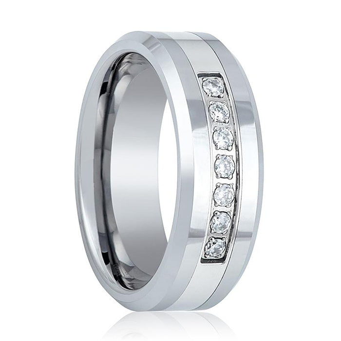 CETUS — hero shot — men's tungsten carbide wedding ring | Aydins Jewelry