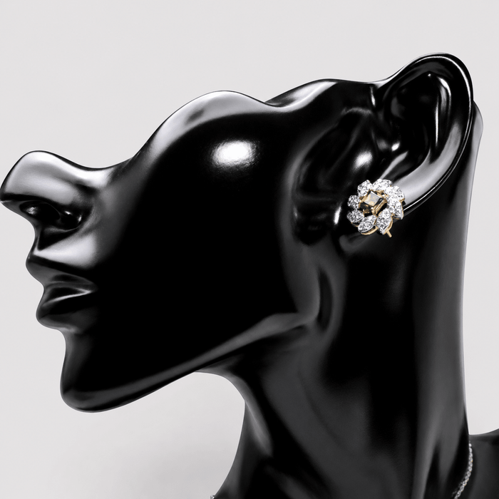 Champagne Zircon Pearl Floral Set – Pendant & Earrings - Monis Anas Jewellers
