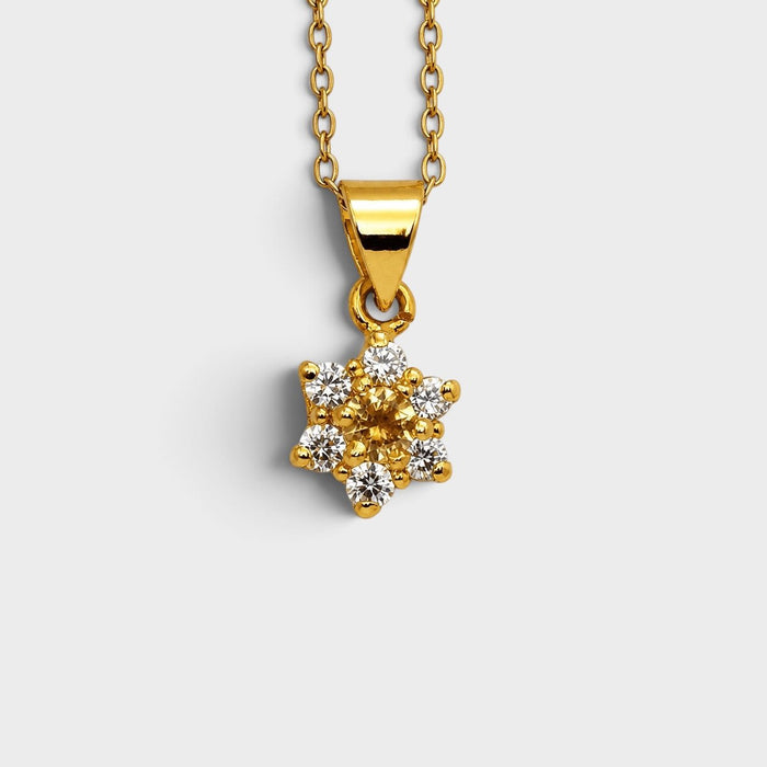 Champagne Zircon Starburst Mini Set - Monis Anas Jewellers