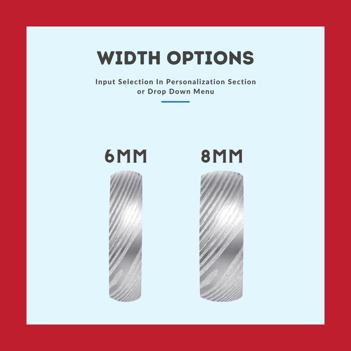CHIVAS — detail view — men's damascus steel wedding ring | Aydins Jewelry
