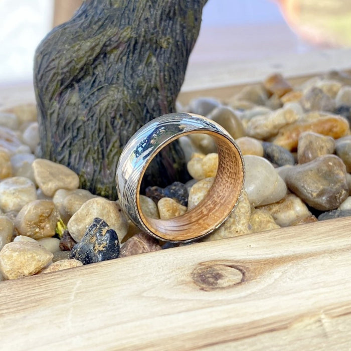 CHIVAS — display shot — men's damascus steel wedding ring | Aydins Jewelry