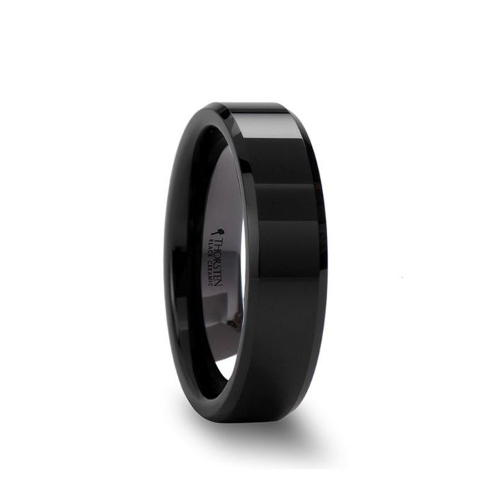 CITAR Black Ceramic men's wedding band, image 1