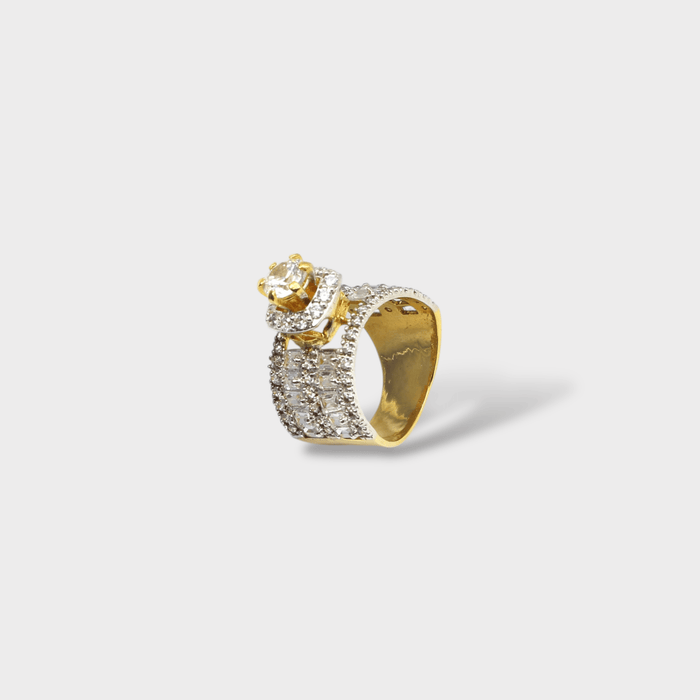 Clear CZ Wide Baguette Cluster Ring - Monis Anas Jewellers