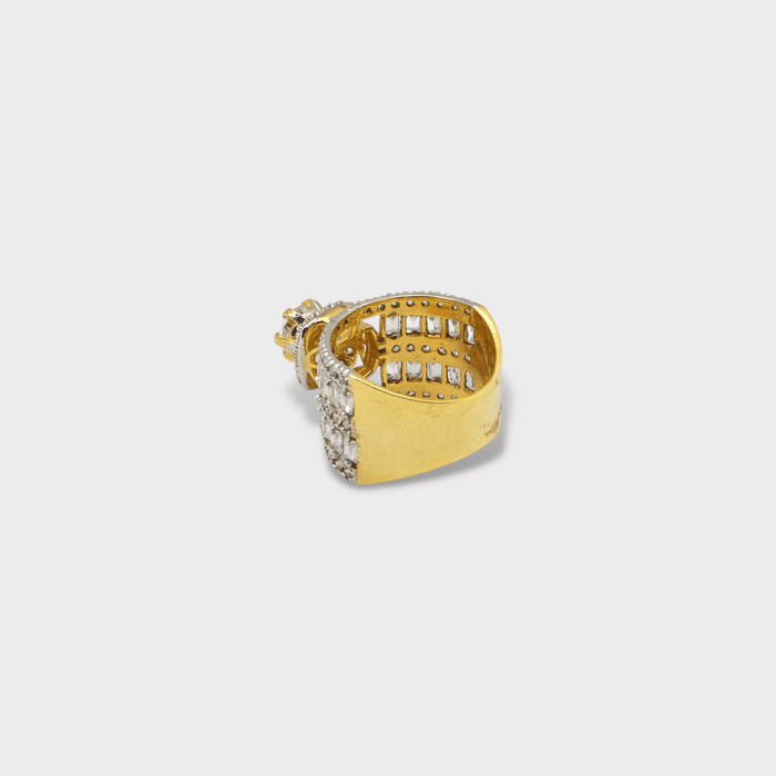 Clear CZ Wide Baguette Cluster Ring - Monis Anas Jewellers