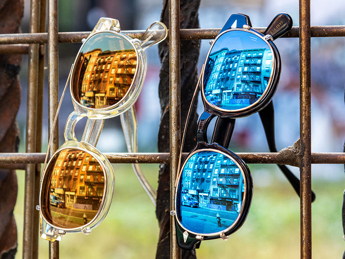#color_gold mirror | The CLIPTOSH in Gold with Gold Mirror Lenses and the CLIPTOSH In Gold with Blue Mirror Lenses