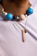 COLLAR AJUSTABLE CUARZO ROSA
