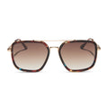 diff eyewear featuring the jordan navigator sunglasses with a confetti tortoise frame and brown gradient lenses front view
