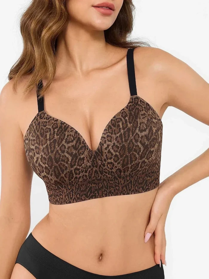 ContourLift seamless push-up bra with leopard print and convertible straps