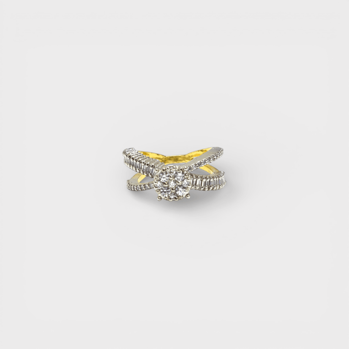 Crossover Halo Ring - Monis Anas Jewellers