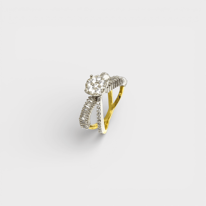 Crossover Halo Ring - Monis Anas Jewellers