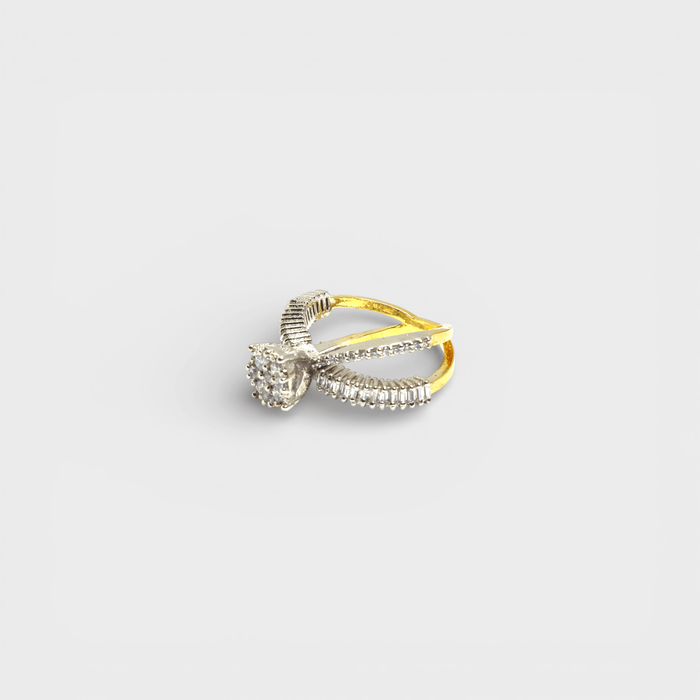 Crossover Halo Ring - Monis Anas Jewellers