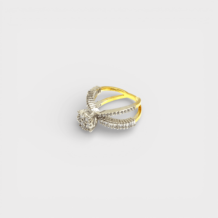 Crossover Halo Ring - Monis Anas Jewellers