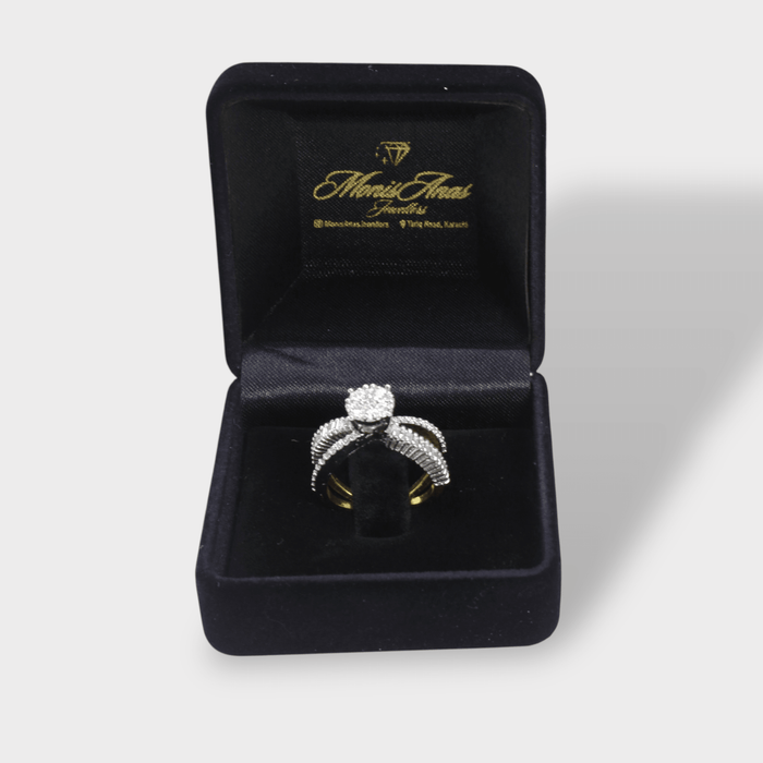 Crossover Halo Ring - Monis Anas Jewellers