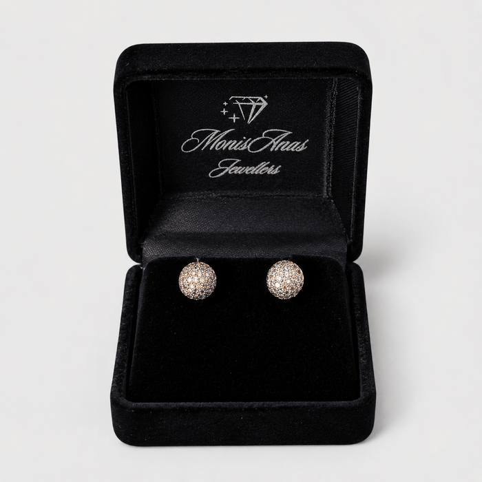 Crystal Dome Studs - Monis Anas Jewellers