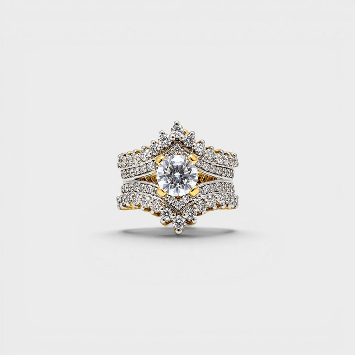Crystal Lotus Crown Ring - Monis Anas Jewellers