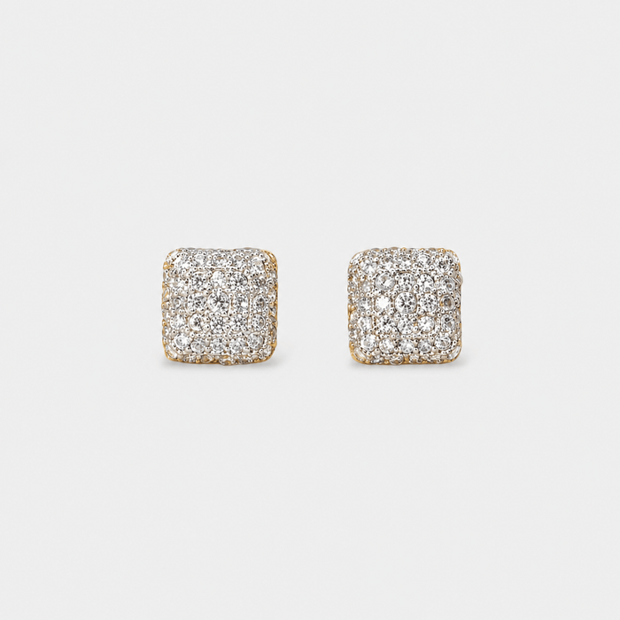 Crystal Square Studs - Monis Anas Jewellers