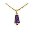 Dainty 14K Gold Purple Amethyst Pendant Ruby Accent