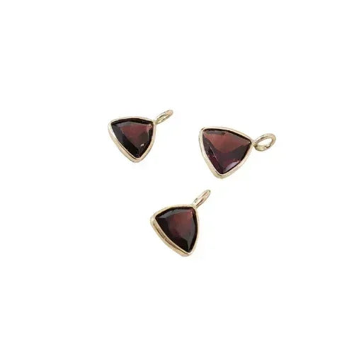 Dainty 14k Mozambique Garnet Gold Charm - K Jewelry Accessories