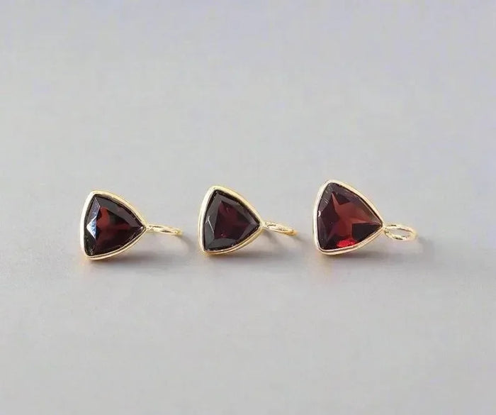 Dainty 14k Mozambique Garnet Gold Charm - K Jewelry Accessories