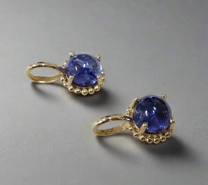 Dainty 14k Natural Tanzanite Gold Charms - K Jewelry Accessories