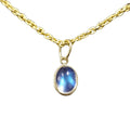 Dainty 14k Oval Rainbow moonstone gold Charm - K Jewelry Accessories