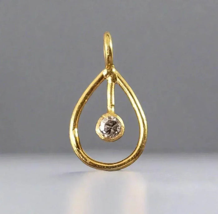 Dainty 18k Gold Diamond Gold Charm Pendant - K Jewelry Accessories
