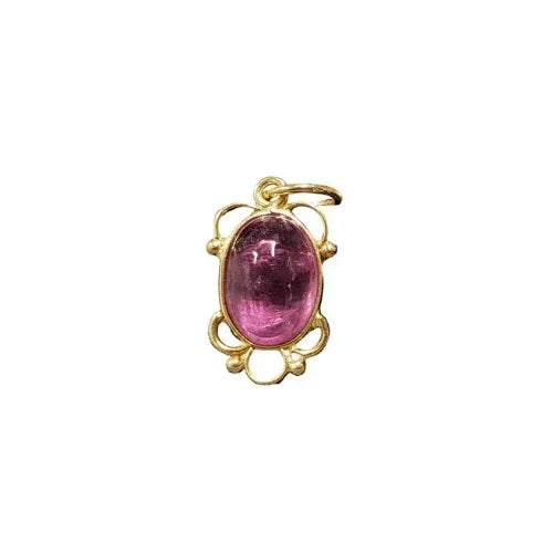 Dainty 18k Rubellite Tourmaline Gold Pendant - K Jewelry Accessories