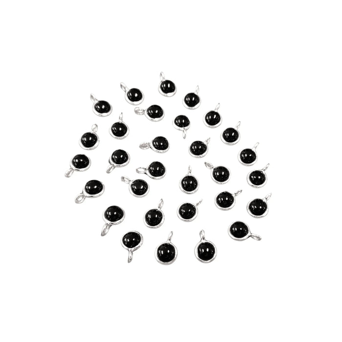 Dainty 925 Silver Natural Black Obsidian Charm - K Jewelry Accessories