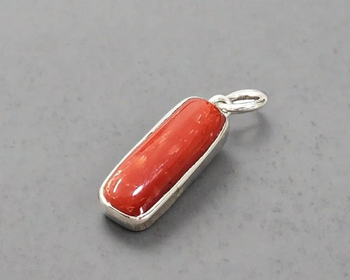 Dainty 925 Sterling Silver Coral Pendant Unisex - K Jewelry Accessories
