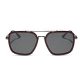 diff eyewear featuring the jordan navigator sunglasses with a dark cherry lacquer frame and grey gradient polarized lenses front view