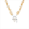Dawn Citrine & Clear Quartz Necklace