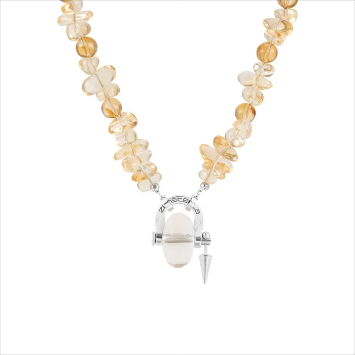 Dawn Citrine & Clear Quartz Necklace