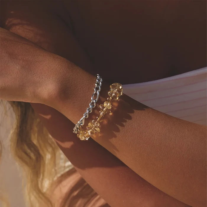 Dawn Citrine & Clear Quartz Necklace