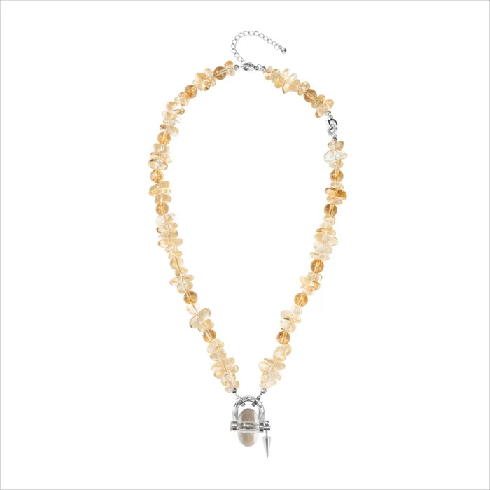 Dawn Citrine & Clear Quartz Necklace