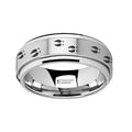 Deer Tracks Engraved Spinning Tungsten Wedding Ban Tungsten Carbide men's wedding band, image 1