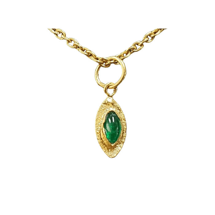 Designer 18k Gold Zambian Emerald Pendant - K Jewelry Accessories