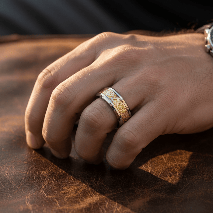 DRAKEN — lifestyle on hand — men's tungsten carbide wedding ring | Aydins Jewelry