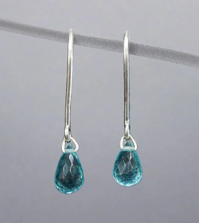 Drop Shaped - 925 Silver Apatite Earrings - K Jewelry Accessories