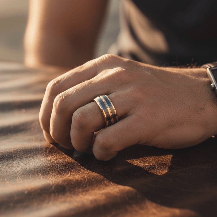 DUNCE — lifestyle on hand — men's tungsten carbide wedding ring | Aydins Jewelry