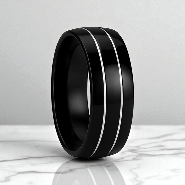 ECLIPSE Tungsten Carbide men's wedding band, image 1