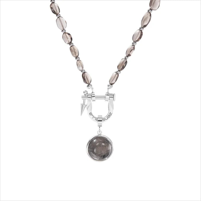 Eclipse Smoky Quartz & Meteorite Necklace