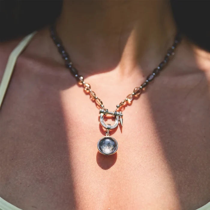 Eclipse Smoky Quartz & Meteorite Necklace