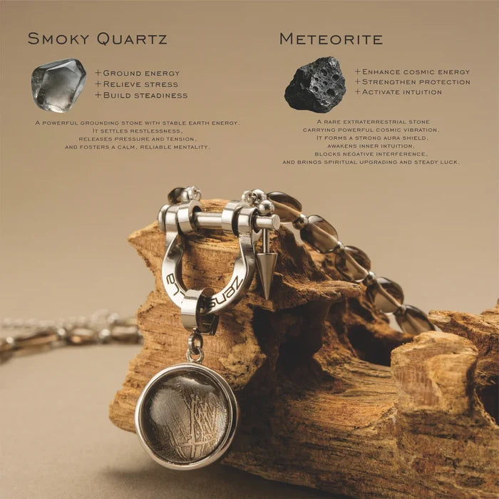 Eclipse Smoky Quartz & Meteorite Necklace