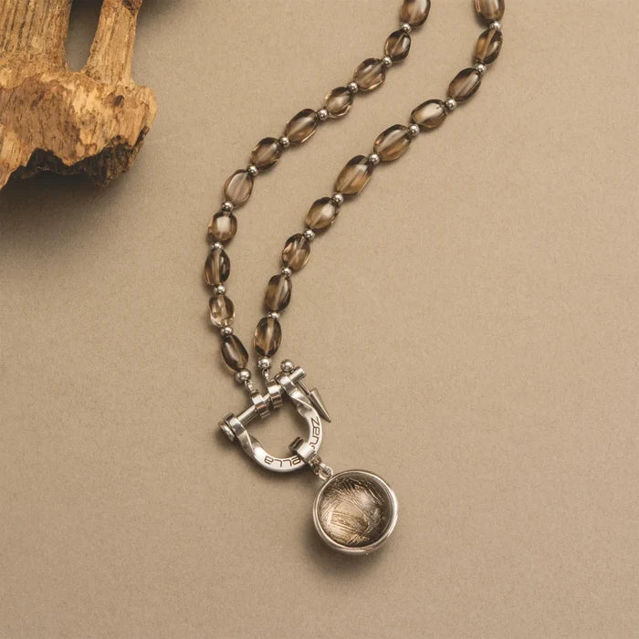 Eclipse Smoky Quartz & Meteorite Necklace