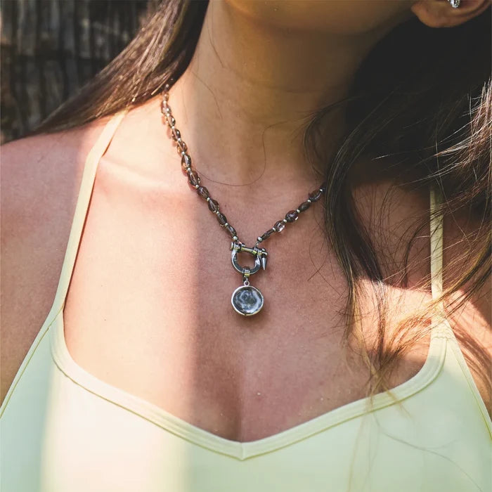 Eclipse Smoky Quartz & Meteorite Necklace