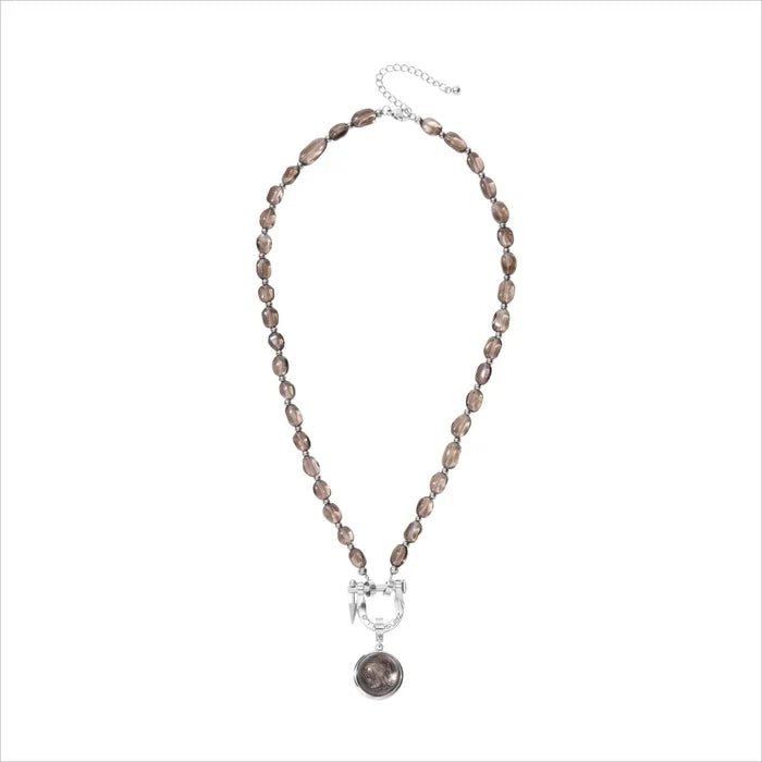 Eclipse Smoky Quartz & Meteorite Necklace